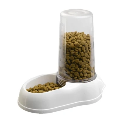 Abbildung von Ferplast Futter oder Wasserspender für große Hunde AZIMUT 5500 Futtertrog Wasser und Trockenfutter 5,5 Liter, Rutschfester Boden, 23 x 41 H 37,5 cm Weiß