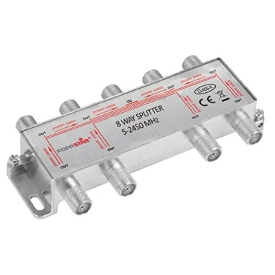 Abbildung von Poppstar Sat Verteiler Splitter Umschalter 8 Fach (analog/digital/BK/unicable/HD/4K tauglich) für TV, Satellit, Fernseher, Radio, LNB