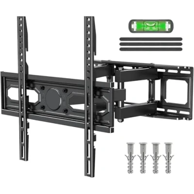 Abbildung von ELIVED TV Wandhalterung Schwenkbar für 26 70 Zoll Flach &amp; Curved Fernseher bis zu 45kg, mit Max VESA 400x400mm, Höhenverstellbar Halterung EV1001