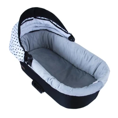 Abbildung von BABYLUX Kinderwagen Bezug Nestchen für BABYWANNE + Matratze 2 Tlg Set, W104 Velvet Grau