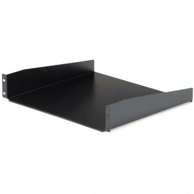 Abbildung von StarTech.com 2HE 19 Zoll Fachboden für Netzwerkschrank Freitragendes Serverschrank boden/rack ablage Heavy Duty Rackablage Belastbarkeit 20kg 16&quot; tiefes Ablagefach, Schwarz (CABSHELF)