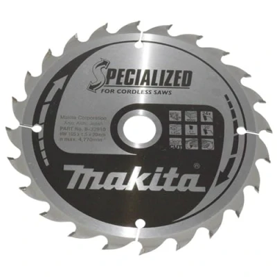 Abbildung von Makita SPECIALIZED B 32910 Hartmetall Kreissägeblatt 165 x 20 1 mm Anzahl der Zähne (pro Zoll): 24 St
