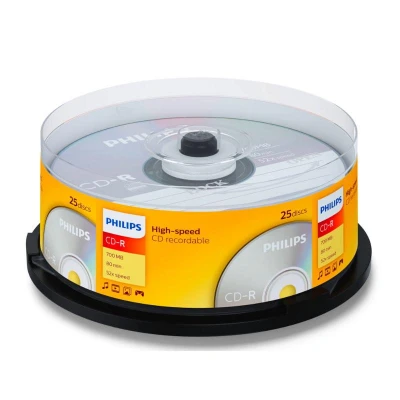 Abbildung von CD R 80 Min/700 MB PHILIPS 52x Speed Cakebox 25 Stück