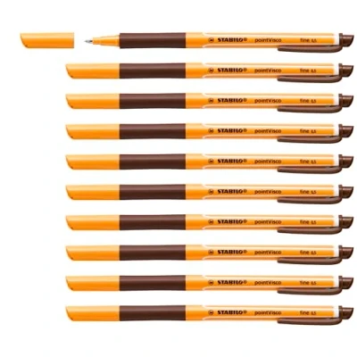 Abbildung von Tintenroller STABILO pointVisco 10er Pack braun