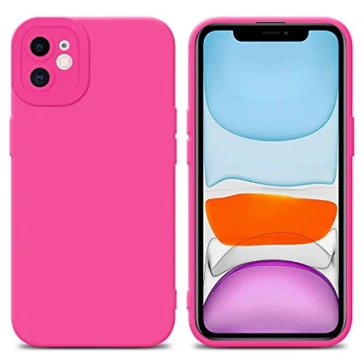 Abbildung von Cadorabo Hülle kompatibel mit Apple iPhone 12 Schutzhülle TPU Silikon Case Liquid Design Kameraschutz Slim Kratzfest Weiche Gummi Rundumschutz für in Pink