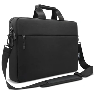 Abbildung von TECOOL 15,6 Zoll Laptoptasche Schultertasche für 15 15,6&#039;&#039; Lenovo Acer ASUS Dell HP Umhängetasche Notebook Wasserdicht Aktentasche, Laptop Tasche 16 MacBook Pro, Vivobook 16, Schwarz