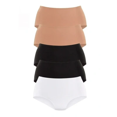 Abbildung von Lascana 5 PACK Slip, Damen, Größe: 40/42, Beige /schwarz/weiß