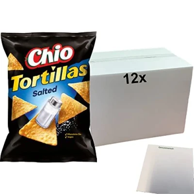 Abbildung von Chio Tortillas Chips Original Salted (12x110g Beutel) + usy Block
