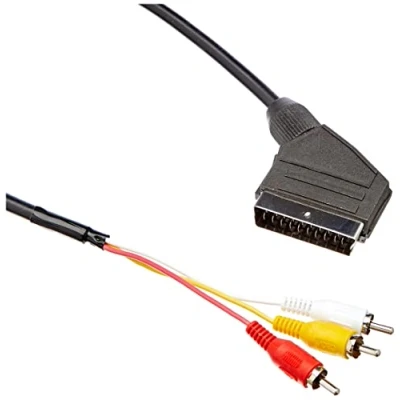 Abbildung von Lanberg CA EURC 10CC 0018 BK Scart RCA 3X Kabel Audio Video, 1,8m schwarz