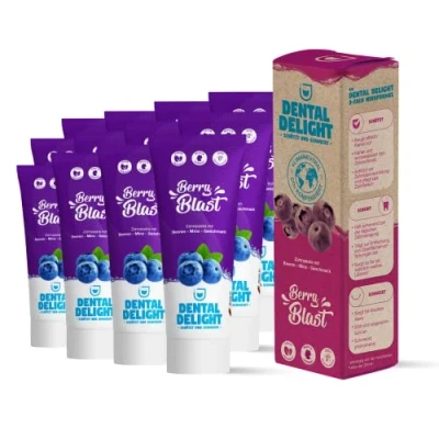 Abbildung von DENTAL DELIGHT Berry Blast Zahnpasta, Vegane Zahnpasta mit Geschmack, Zahncreme (Blaubeere Minze, 12er Pack)