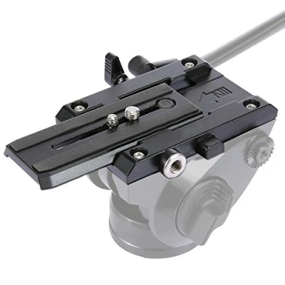 Abbildung von PULUZ Universal Aluminium Quick Release Klemme Backen Adapter Befestigungssystem + Schnellwechselplatte integrierte Wasserwaage mit 1/4 3/8 Schrauben für DSLR &amp; SLR Kameras Camcorder