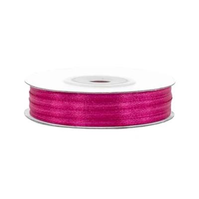 Abbildung von Satinband 3mm x 50m Rolle FARBAUSWAHL in 3/6/12/18/25/38/50/75/100mm farbecht &amp; waschbar Schleifenband für Ostern Geschenkband zum Verpacken Dekorieren Basteln Fuchsia 183D