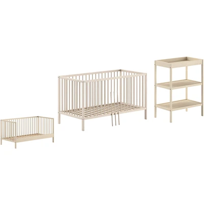 Abbildung von Vipack Babymöbel Set &quot;Dino ist das ideale Start für Ihr Kind aus massiver Buche&quot;, (2 tlg.), Baby /Juniorbett u. Wickelregal inkl. wahlweise in 3 Farben erhältlich