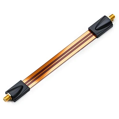 Abbildung von deleyCON 1x Fensterdurchführung SAT Kabel 17cm Flexibel 26cm Länge Kupplung Fenster &amp; Türen Vergoldet Extrem Flach Geschirmt Klebepads Kupfer