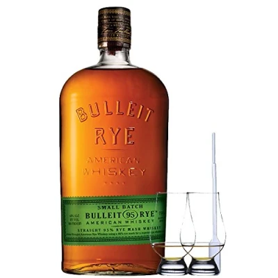 Abbildung von Bulleit Rye 95 Bourbon Frontier Whiskey 0,7 Liter + 2 Glencairn Gläser Einwegpipette 1 Stück