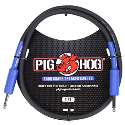 Abbildung von Pig Hog PHSC3 Hochleistungs Lautsprecherkabel, 14 Gauge, 9,2 mm, 1/4 Zoll (0,64 cm), 90 cm
