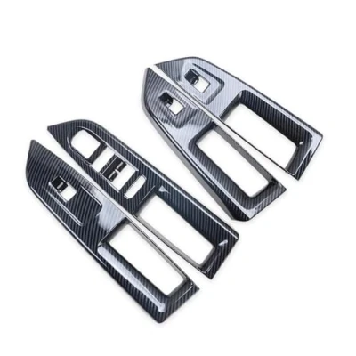 Abbildung von Auto Innenraum Für VW Golf 8 MK8 Pro R 2021 2022 2023 Tür Armlehne Fensterheber Schalter Taste Panel Abdeckung Trim Zubehör Zierleisten Innen(ABS Carbon Fiber)