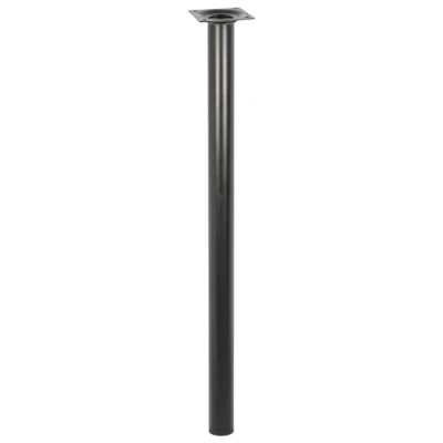 Abbildung von WAGNER Möbelbein/Tischbein/Möbelfuß Classic Retro Ø 30 x 500 mm, integrierte Anschraubplatte 60 Innengewinde 10 Stahl pulverbeschichtet schwarz 12105001