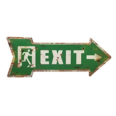 Abbildung von zeitzone Blechschild EXIT Grün Wegweiser Pfeil Nostalgie Dekoschild Vintage 50x19cm