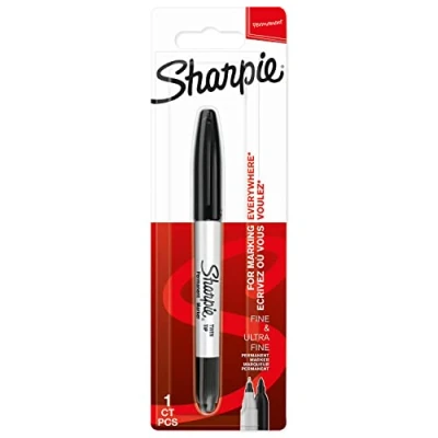 Abbildung von Sharpie Doppelseitiger Permanent Marker Stift mit Doppelspitze (Fein &amp; ultrafein) schwarze Tinte 1 Stück