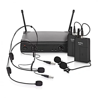 Abbildung von SubZero Duales drahtloses Mikrofonsystem mit Lavalier und Headset Mikrofonen