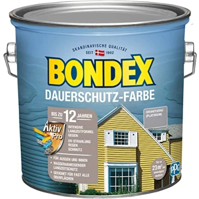 Abbildung von Bondex Wetterschutzfarbe Dauerschutz Farbe Außen Holzfarbe, 2,5 l, 11 Farben, Hochdeckend