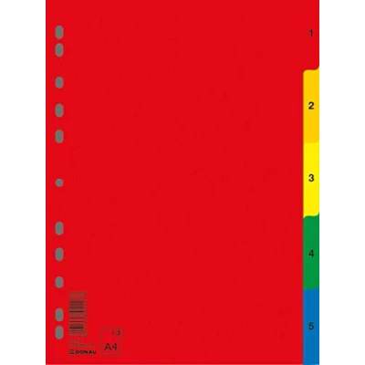 Abbildung von DONAU 7708095PL 99 1 5 Kunststoff Register Öko PP DIN A4 230x297mm teilig / Plastikregister Ringbuchregister Trennblätter/ 11 fach gelocht/ für die Ordner Organisation im Büro/