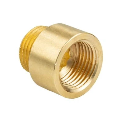 Abbildung von tecuro Hahnverlängerung 3/4 Zoll x 15 mm Messing blank CW 617 N nach Trinkwasserverordnung 50930 6, mit Innenvielkant, Härte entsprechend DIN 3523