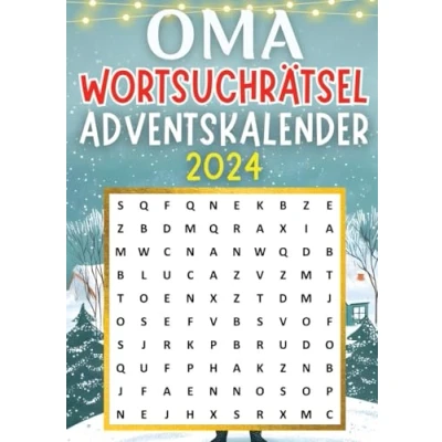 Abbildung von Oma Wortsuchrätsel Adventskalender 2024 ● Weihnachtsgeschenk: für mit 70 Wortsuchrätseln Weihnachtskalender bietet neue Rätsel jeden Tag bis Weihnachten Rätselbuch