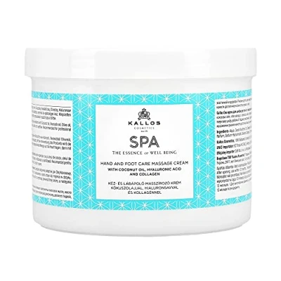 Abbildung von Kallos Spa Hand Fußpflege Massiercreme mit Kokosöl, Hyaluronsäure und Kollagen, 500 ml