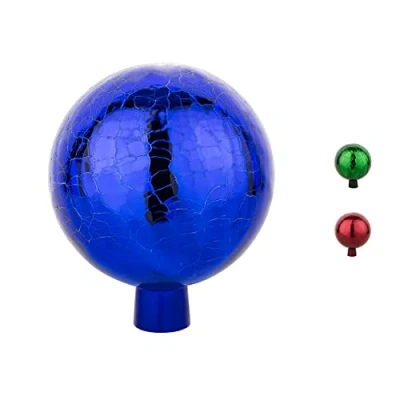 Abbildung von VERDOBA Rosenkugel Gartenkugel für den Garten Dekokugeln Aussenbereich in vielen Farben Dekokugel Handarbeit (blau, Kristall, 15 cm)