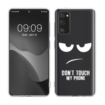 Abbildung von kwmobile Case kompatibel mit Samsung Galaxy S20 FE Hülle Silikon Transparent Don&#039;t Touch My Phone Schwarz