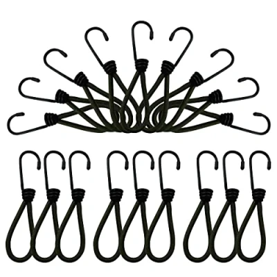 Abbildung von Expanderhaken,Spanngummi,Expanderschlingen mit Haken,25 Stück Spanngummi Haken,Spanngummi Schwarz Planenspanner,Gummispanner Expanderhaken für Planen