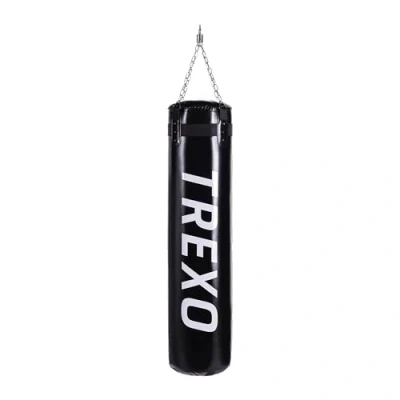 Abbildung von TREXO Boxsack 150 cm Hängend aus Strapazierfähiges PU Leder Abriebfeste Polsterung Garantiert Box Sack Ideal für Boxbegeisterte, Fitness und Boxen Training