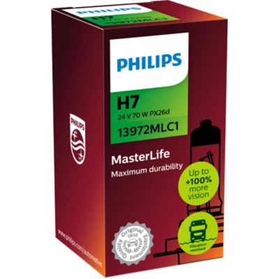 Abbildung von PHILIPS 13972MLC1 Glühlampe, Fernscheinwerfer H7 24V 70W Halogen MAN: L 2000, M 2000 M, TGX, SCANIA: L,P,G,R,S series, MERCEDES BENZ: ATEGO 3