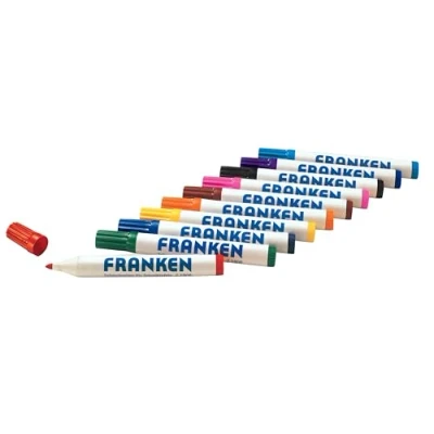 Abbildung von FRANKEN Board Marker, nachfüllbar, 2 6 mm runde Spitze, 10 Stück, farblich sortiert, Z1901