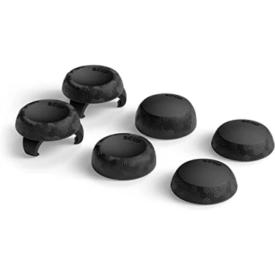 Abbildung von SCUF Griffe Für Steuerknüppel 6er Pack mit 2 Sockeln Tactic Joystick Daumengriffe Xbox One und Serie XS, PS4, PS5, Nintendo Switch Profi Controller Schwarz