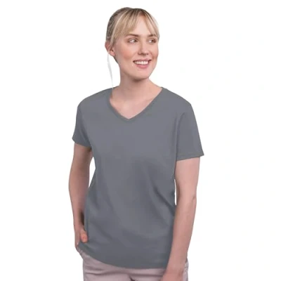 Abbildung von HRM Damen F Luxury V Neck Tee, Stone, L