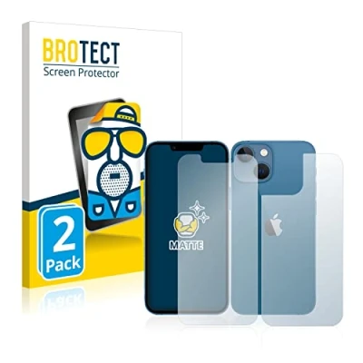 Abbildung von BROTECT Entspiegelungs Schutzfolie für Apple iPhone 13 mini (Display+Rückseite) (2 Stück) Matte Displayschutz Folie, Anti Reflex, Fingerprint