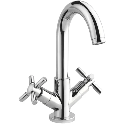 Abbildung von CORNAT Waschtischarmatur &quot;&quot;Tratto&quot; Verchromter Messingkörper Hohe Auslaufhöhe Schwenkbar&quot;, Mit Ablaufgarnitur / Wasserhahn Bad Waschbecken Armatur Badarmatur
