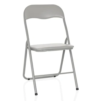 Abbildung von hjh OFFICE Klappstuhl TUDELA BASIC Polyvinylchlorid (Pvc), gepolstert, Faltstuhl Besucherstuhl Konferenzstuhl, Metall Gestell