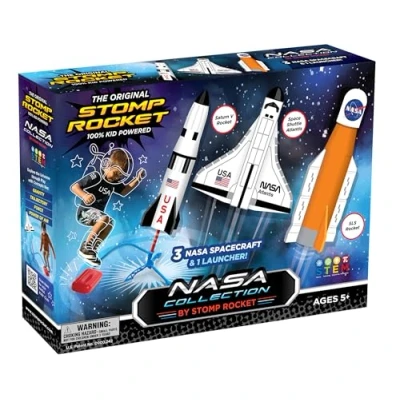 Abbildung von Stomp Rocket Spiel, Luftdruckraketen Outdoorspiel NASA Collection by