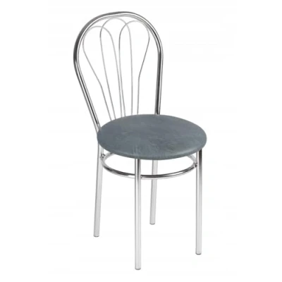 Abbildung von All4All Stuhl Venus Küchenstuhl aus Metal Chrom Bistrostuhl Esszimmer Wohnzimmer Esszimmerstuhl Wohnzimmerstuhl (S17 Silber)