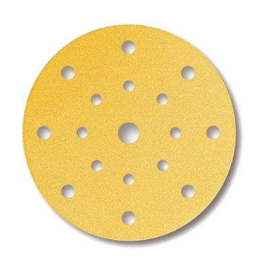 Abbildung von Mirka Gold Universal Schleifpapier Ø 150mm Klett 17 Loch / Korn P100, 100 Stk Zum Schleifen von Gips, Spachtel, Spanplatten, Holz, Lack