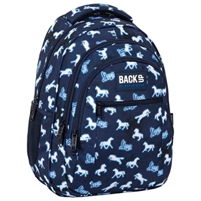 Abbildung von DERFORM Schulrucksack Magic Pferde ca. 42 cm großer ergonomisch Rucksack Schule Schulranzen