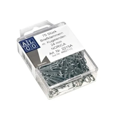 Abbildung von 10 x Norica Briefklammer Eisen verzinkt 24mm VE=75 Stück