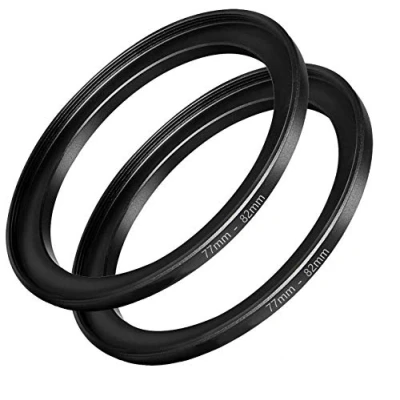 Abbildung von Step Up Ring für Kameralinse, 77 mm bis 82 Filter, Adapterring Objektiv, Premium Aluminium, 2 Stück