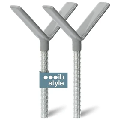 Abbildung von ib style Türschutzgitter Spindel, Zubehör Treppenschutzgitter für Treppengeländer, Metall M10 Y Adapter Treppen Geländer, 2 Stück
