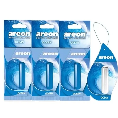 Abbildung von AREON Liquid Auto Parfüm Ozean Autoduft Hängend Duftflakon Flakon Lufterfrischer Set Aufhängen Anhänger Spiegel Blau 5ml 3D (Ocean Pack x 3)