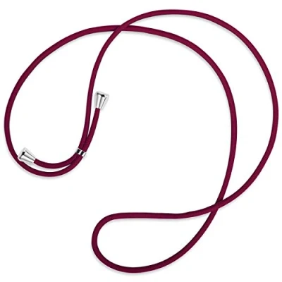 Abbildung von mtb more energy® Ersatz Band für Handykette dunkelrot inklusive Endkappen (Silber) hochwertige Austausch Kordel Seil Kette